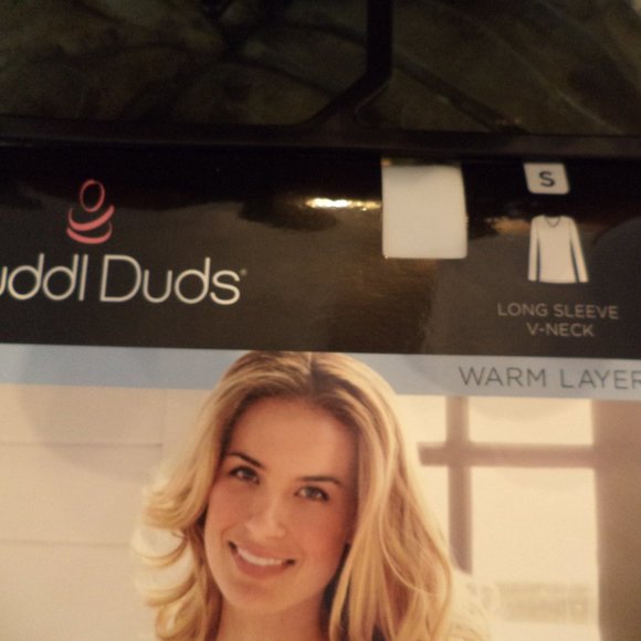 CUDDL DUDS Warm Layers SoftWear Lace Edge~White~Long Sleeves V-Neck ~ Small NWT - Picture 3 of 6